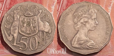 Австралия 50 центов 1971 года, KM# 68, 253-032