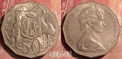 Австралия 50 центов 1971 года, KM# 68, 394-110