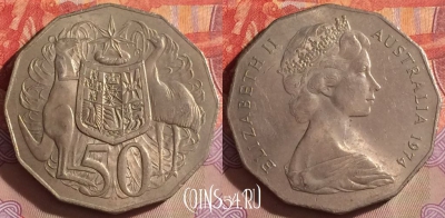 Австралия 50 центов 1974 года, KM# 68, 295f-057