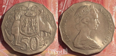 Австралия 50 центов 1975 года, KM# 68, s075b-001 ♛