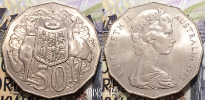 Австралия 50 центов 1975 года, KM 68, 124-071