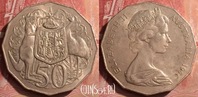 Австралия 50 центов 1975 года, KM# 68, 394-107 ♛