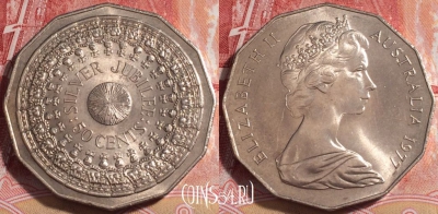 Австралия 50 центов 1977 года, KM# 70, 256-013