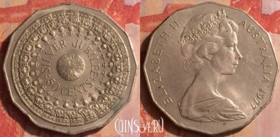 Австралия 50 центов 1977 года, KM# 70, 438-064