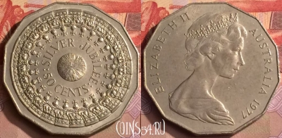 Австралия 50 центов 1977 года, KM# 70, 449-011