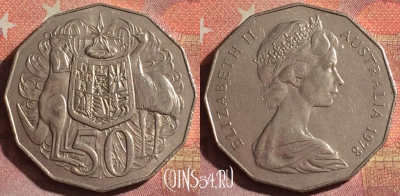 Австралия 50 центов 1978 года, KM# 68, 117i-130