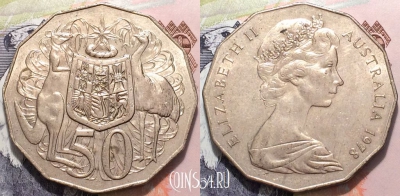Австралия 50 центов 1978 года, KM 68, 124-072