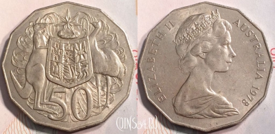 Австралия 50 центов 1978 года, KM# 68, 132-089