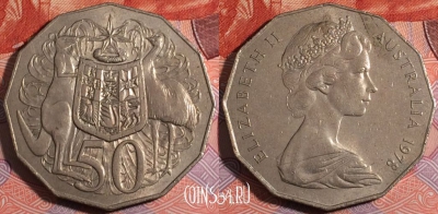 Австралия 50 центов 1978 года, KM# 68, 181-121