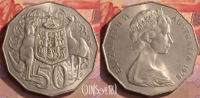 Австралия 50 центов 1978 года, KM# 68, 449-071 ♛