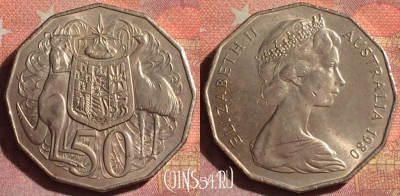 Австралия 50 центов 1980 года, KM# 68, 153i-033