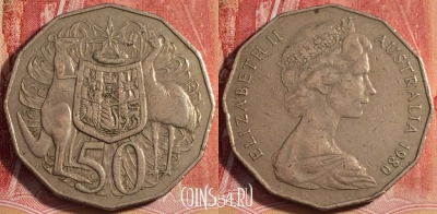 Австралия 50 центов 1980 года, KM# 68, 259-126