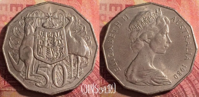 Австралия 50 центов 1980 года, KM# 68, 325i-124
