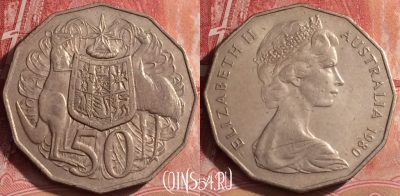 Австралия 50 центов 1980 года, KM# 68, 391-031 ♛