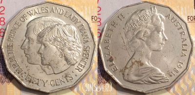 Австралия 50 центов 1981 года, KM# 72, 132-133