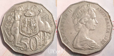 Австралия 50 центов 1983 года, KM# 68, 132-108