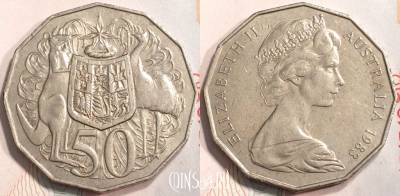 Австралия 50 центов 1983 года, KM# 68, 132-127