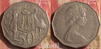 Австралия 50 центов 1983 года, KM# 68, 454o-073 ♛