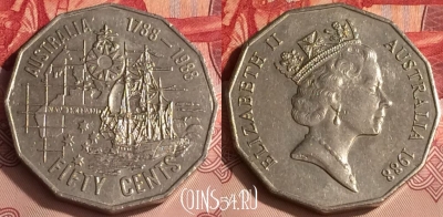Австралия 50 центов 1988 г., 200 лет Австралии, 306o-140