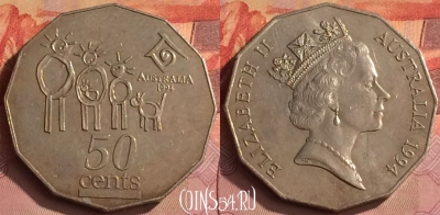 Австралия 50 центов 1994 года, KM# 257, 287o-002