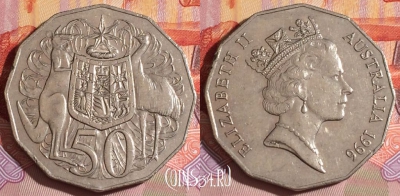 Австралия 50 центов 1996 г., редкий год, KM# 83, 164c-002