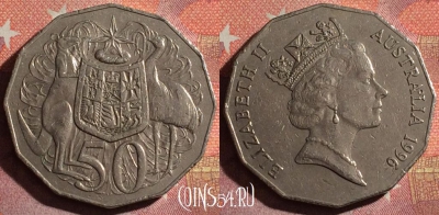 Австралия 50 центов 1996 г., редкий год, KM# 83, 369-002