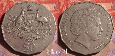 Австралия 50 центов 2001 года, KM# 491.1, 071j-075