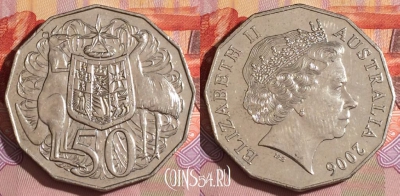 Австралия 50 центов 2006 года, KM# 404, s164c-005 ♛