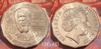 Австралия 50 центов 2017 года, aUNC, 245-021