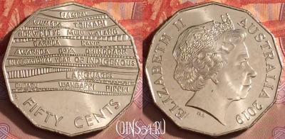 Австралия 50 центов 2019 года, UNC, 094l-052