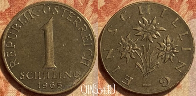 Австрия 1 шиллинг 1965 года, KM# 2886, 305q-006