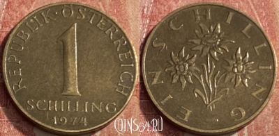 Австрия 1 шиллинг 1974 года, KM# 2886, 238q-086