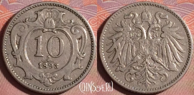 Австрия 10 геллеров 1893 года, KM# 2802, 153j-061