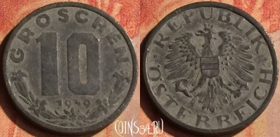 Австрия 10 грошей 1949 года, KM# 2874, 149n-104