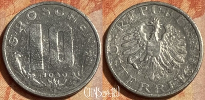 Австрия 10 грошей 1949 года, KM# 2874, 462q-562