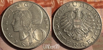 Австрия 10 шиллингов 1974 года, KM# 2918, 136s-079 ♛