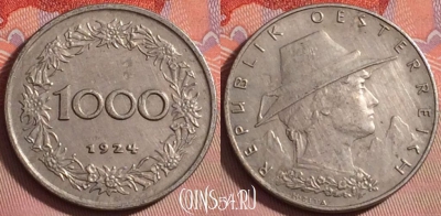 Австрия 1000 крон 1924 года, KM# 2834, 142j-064