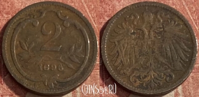 Австрия 2 геллера 1896 года, KM# 2801, 248q-142