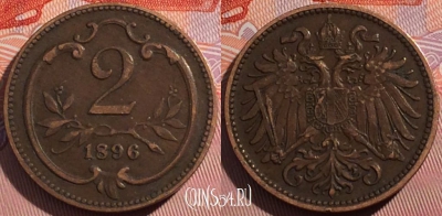 Австрия 2 геллера 1896 года, KM# 2801, a148-083