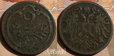 Австрия 2 геллера 1899 года, KM# 2801, 485s-087