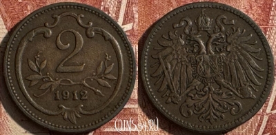 Австрия 2 геллера 1912 года, KM# 2801, 504s-144