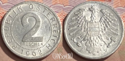 Австрия 2 гроша 1962 года, KM# 2876, 094s-009