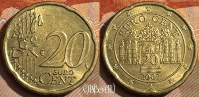 Австрия 20 евроцентов 2007 года, KM# 3086, 467s-597