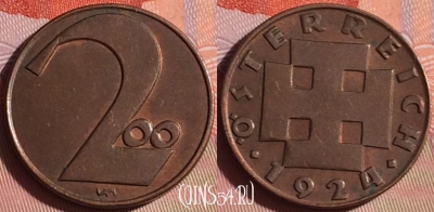 Австрия 200 крон 1924 года, KM# 2833, 338i-047