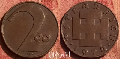 Австрия 200 крон 1924 года, KM# 2833, 389o-070