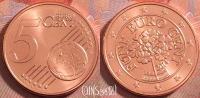 Австрия 5 евроцентов 2014 года, KM# 3084, UNC, 115k-027