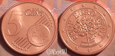Австрия 5 евроцентов 2014 года, KM# 3084, UNC, 119k-012