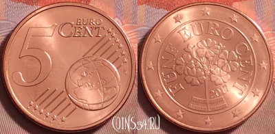 Австрия 5 евроцентов 2017 года, KM# 3084, UNC, 119k-013
