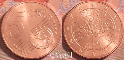 Австрия 5 евроцентов 2019 года, KM# 3084, UNC, 108k-067