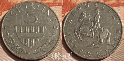 Австрия 5 шиллингов 1972 года, KM# 2889a, 282q-014